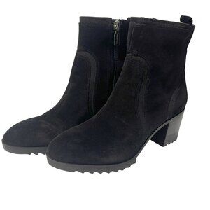 Blondo Black Suede Raniah Waterproof Bootie Boots 9.5M Side Zip Rubber Sole NWOB